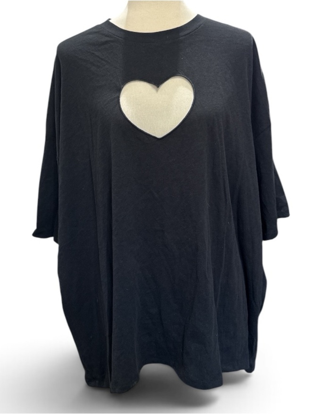 SKIMS Worn in Jersey Oversized Heart T-shirt Washed Onyx #715